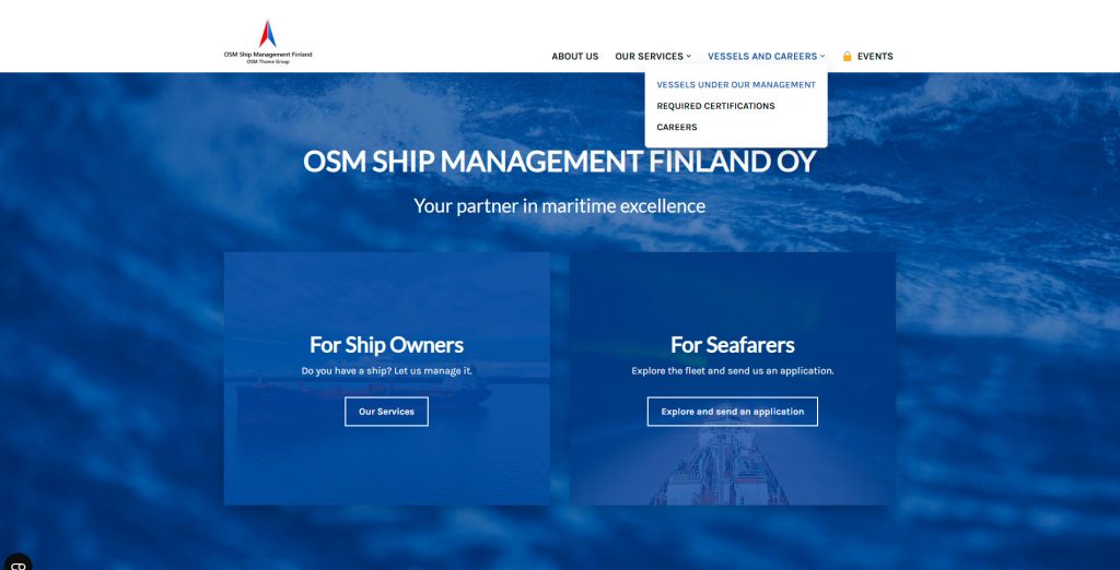 Osmfinland.fi - yrityssivuston etusivu